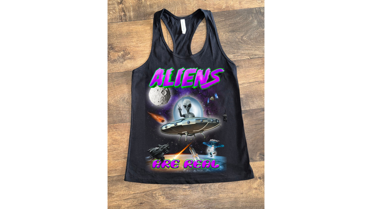 Aliens Are Real - Racerback Tank Top