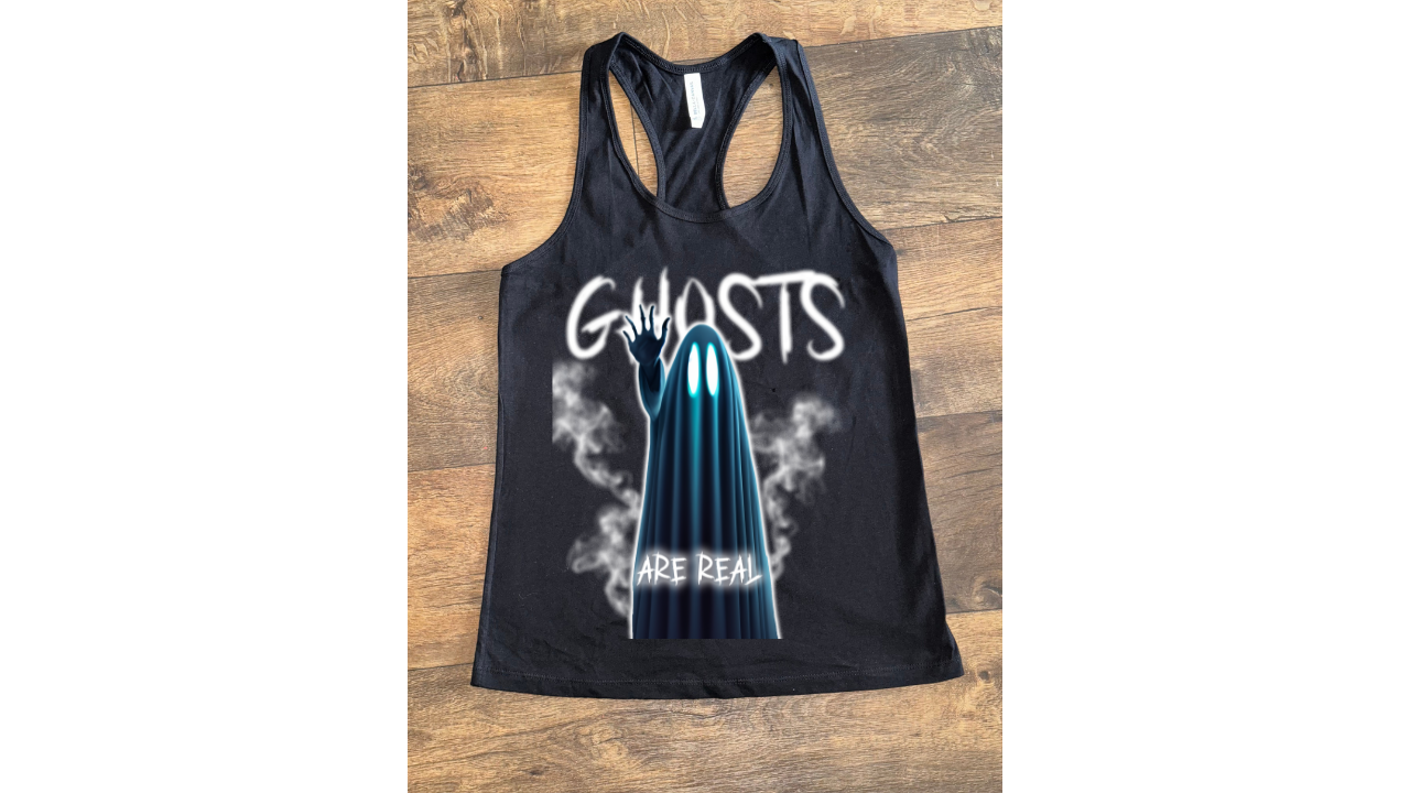 5 Finger Ghost Are Real - Racerback Tank Top