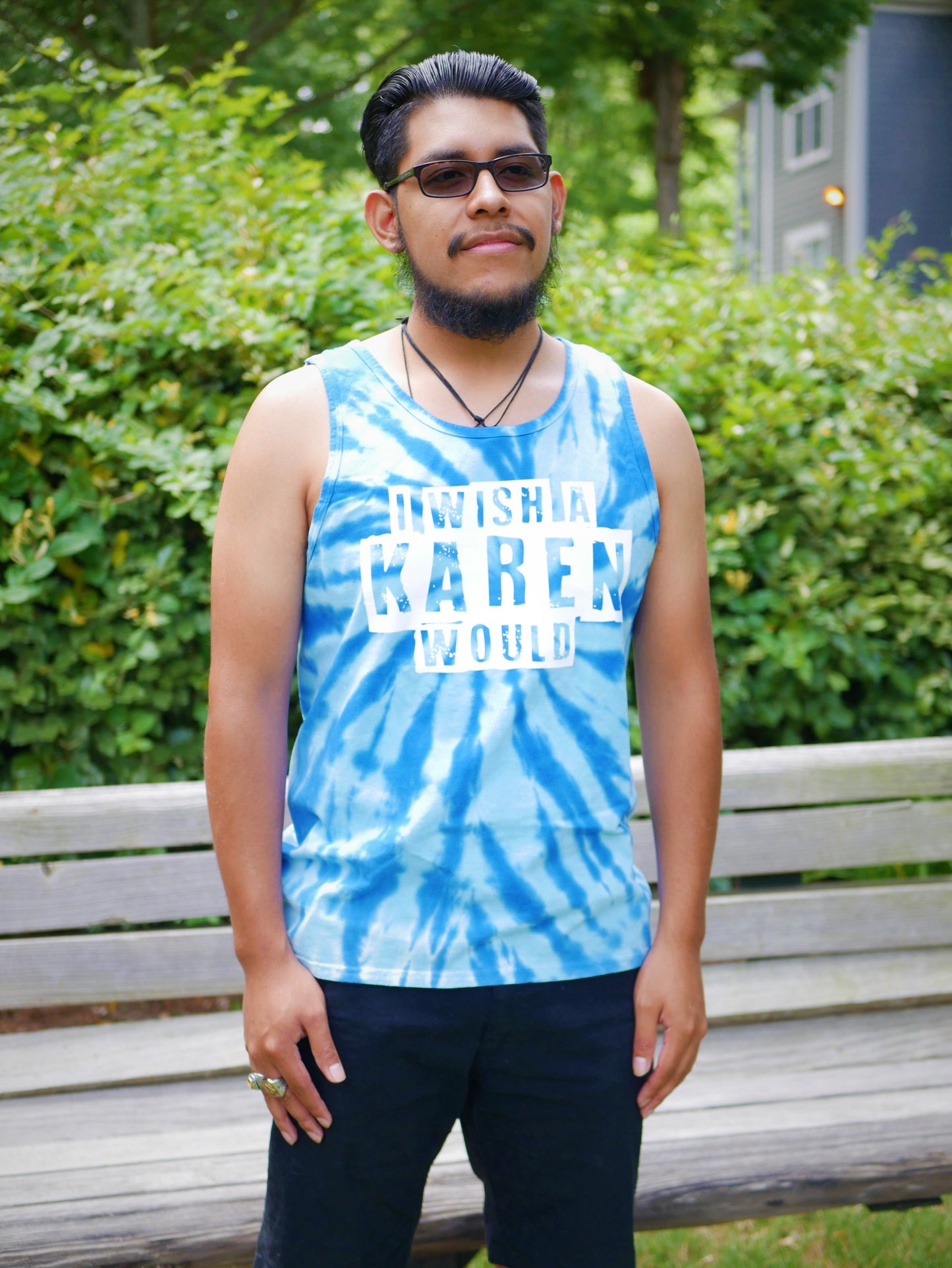 New Karen Tie Blue Die Tank