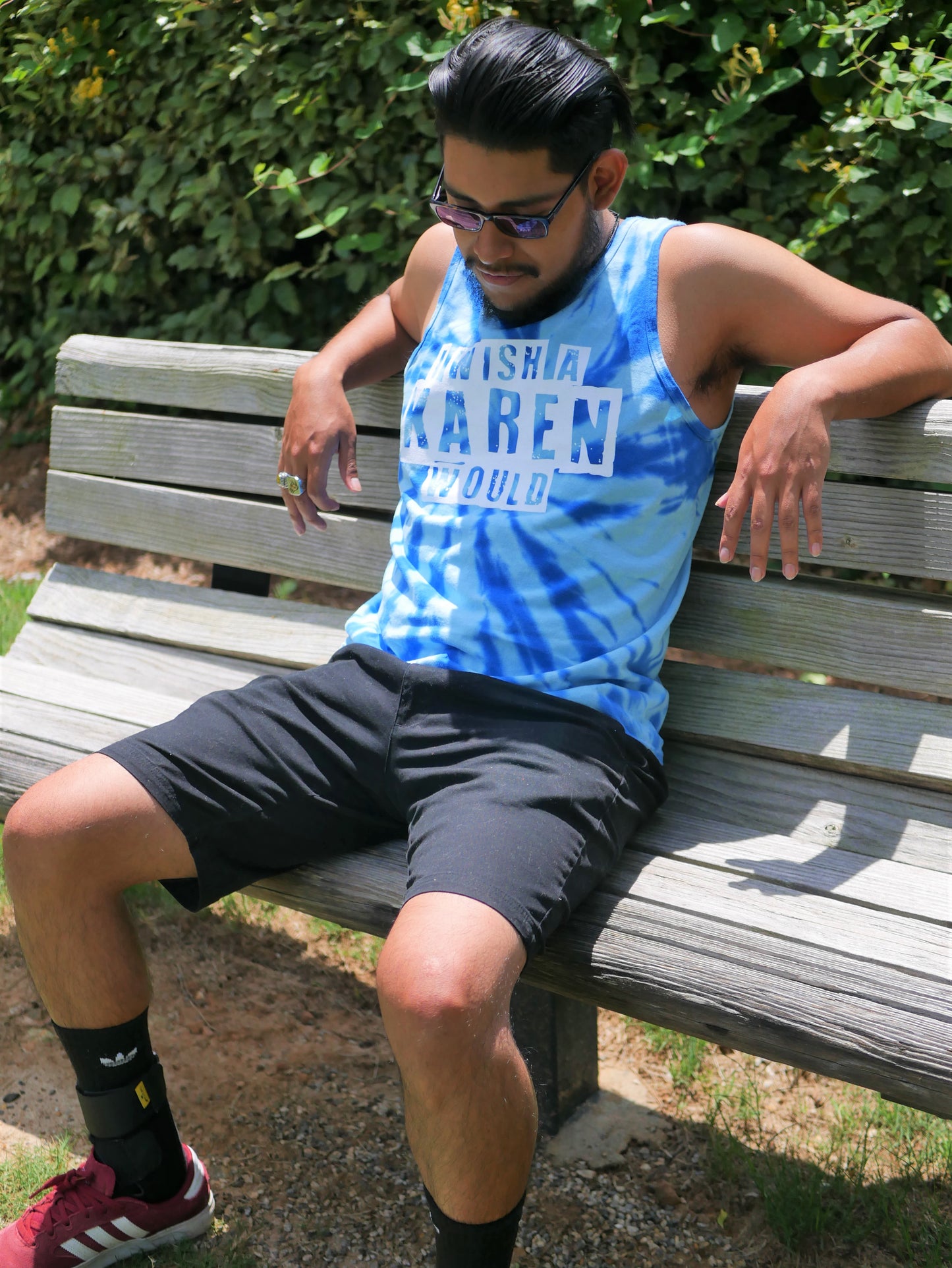 New Karen Tie Blue Die Tank