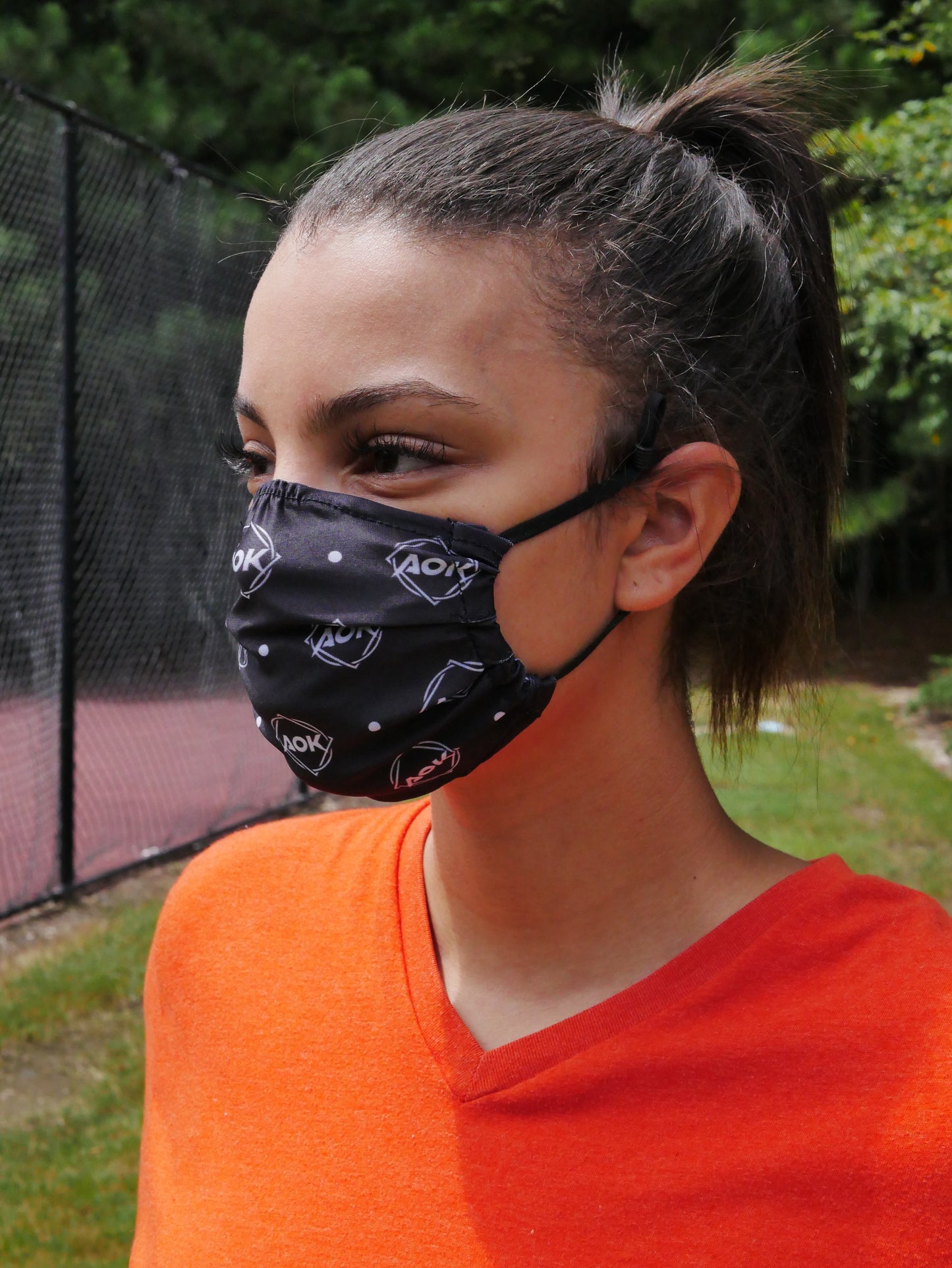 AOK Logo Kids Face Mask Black