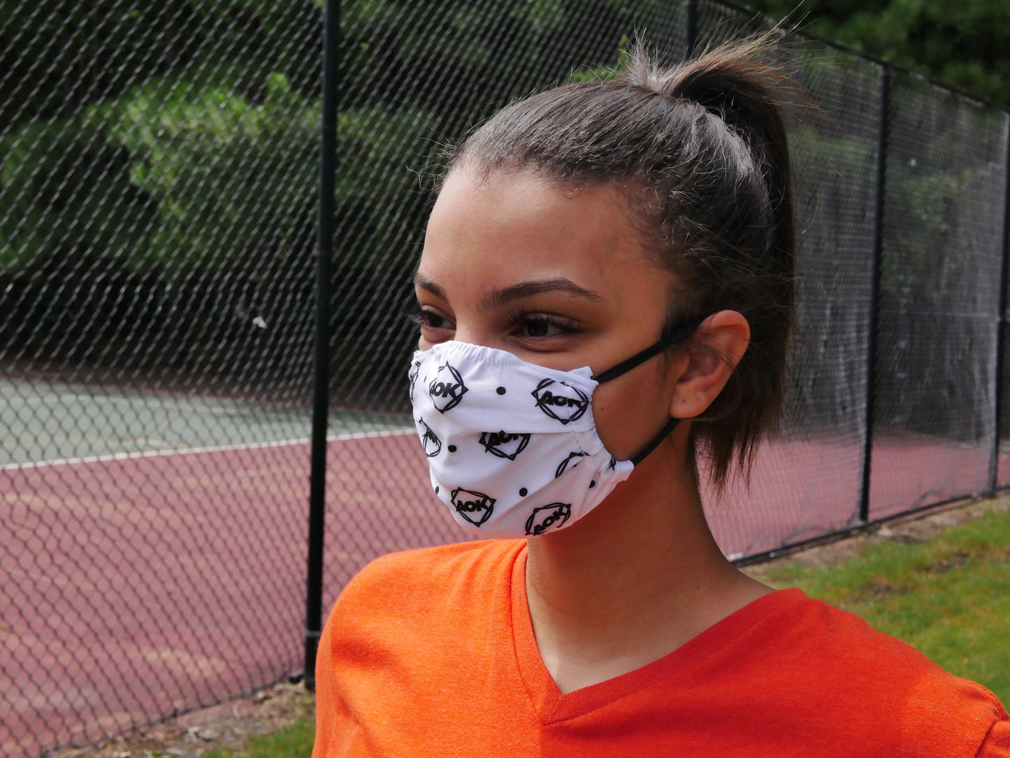 AOK Logo White Kids Face Mask
