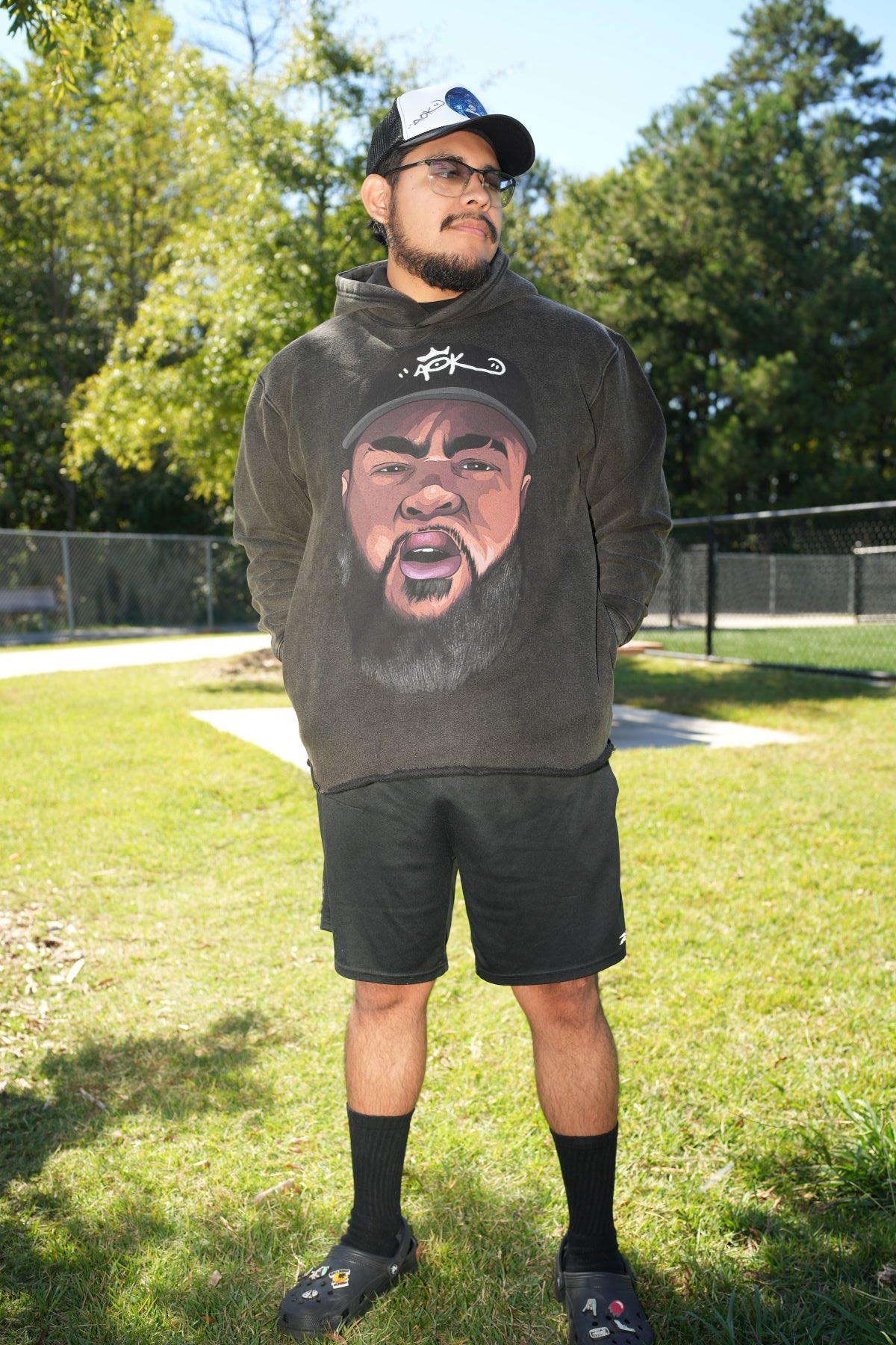 Big Face - Vintage Acid Washed Oversized Hoodie