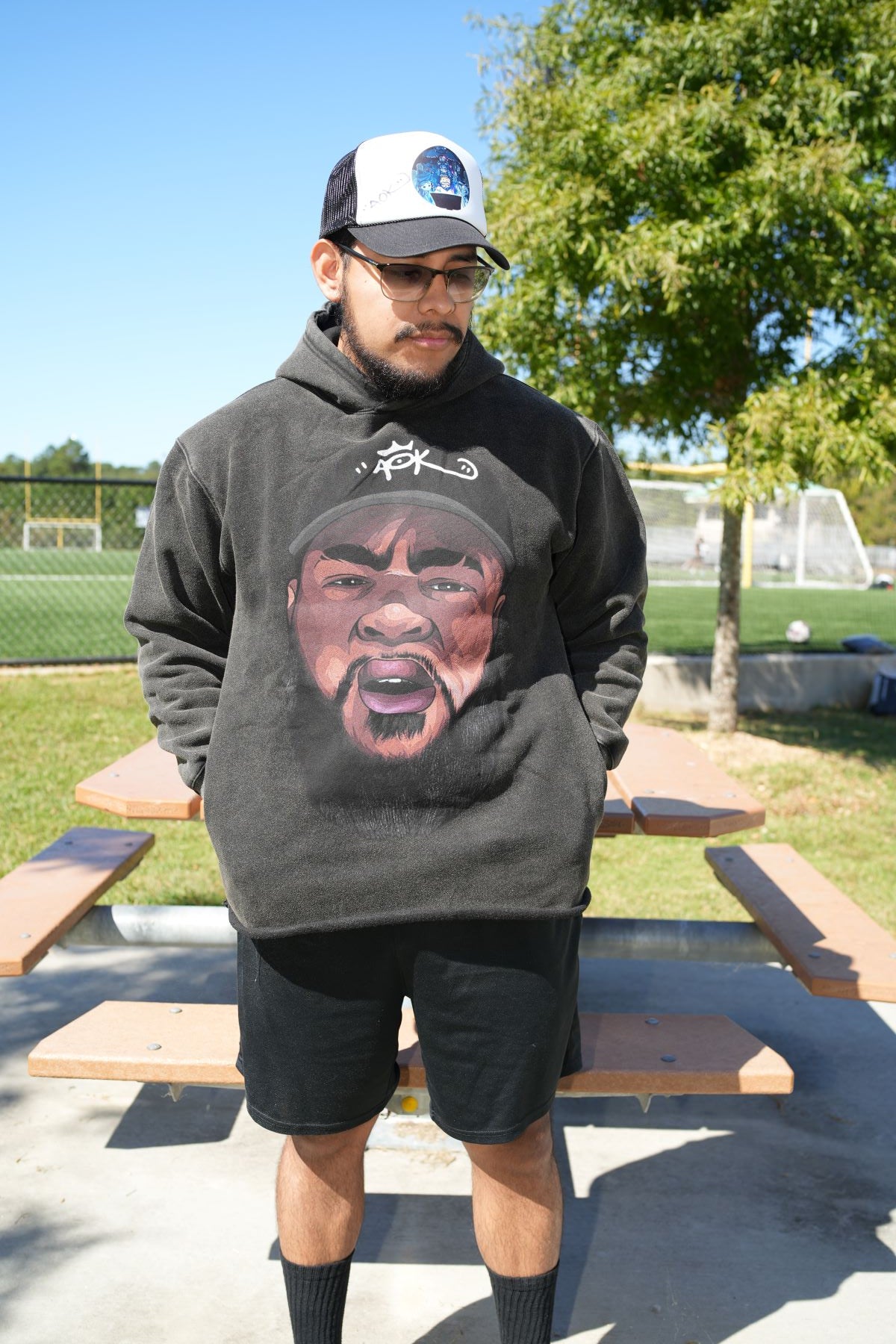 Big Face - Vintage Acid Washed Oversized Hoodie