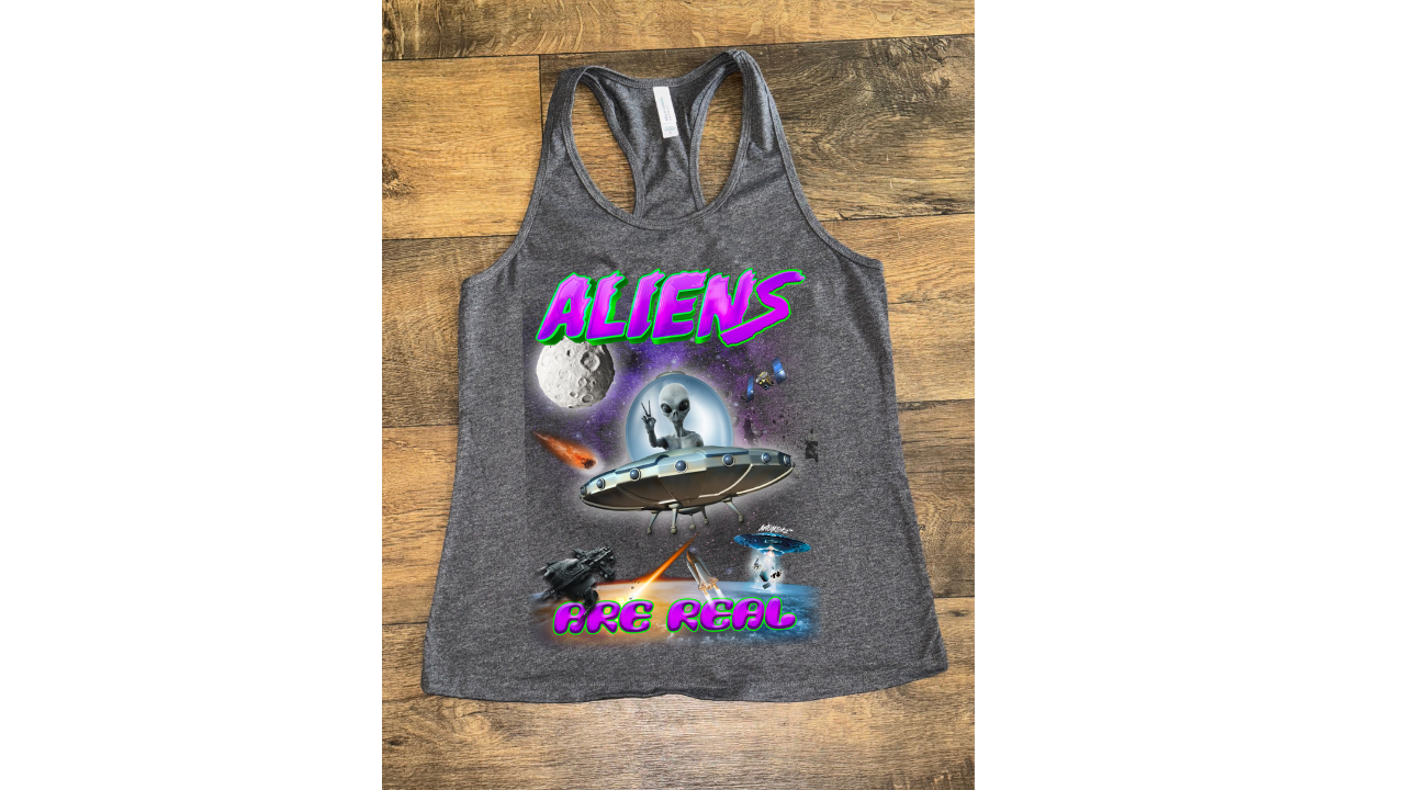 Aliens Are Real - Racerback Tank Top