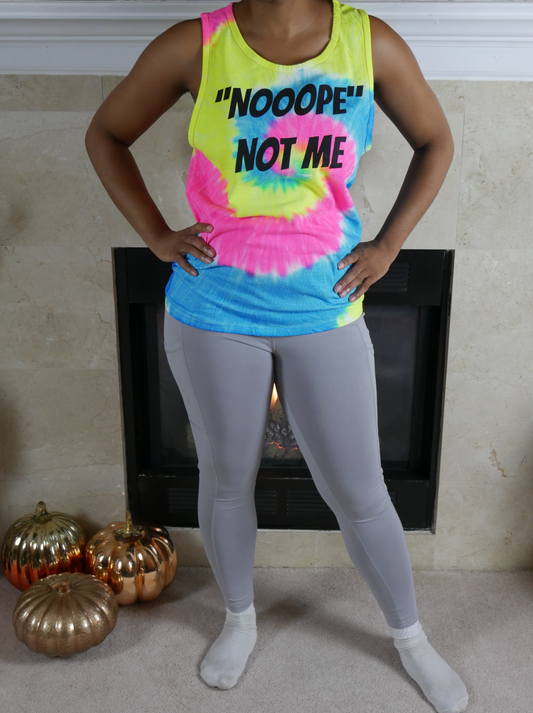 Nope Not Me Tank Top-Tie Die